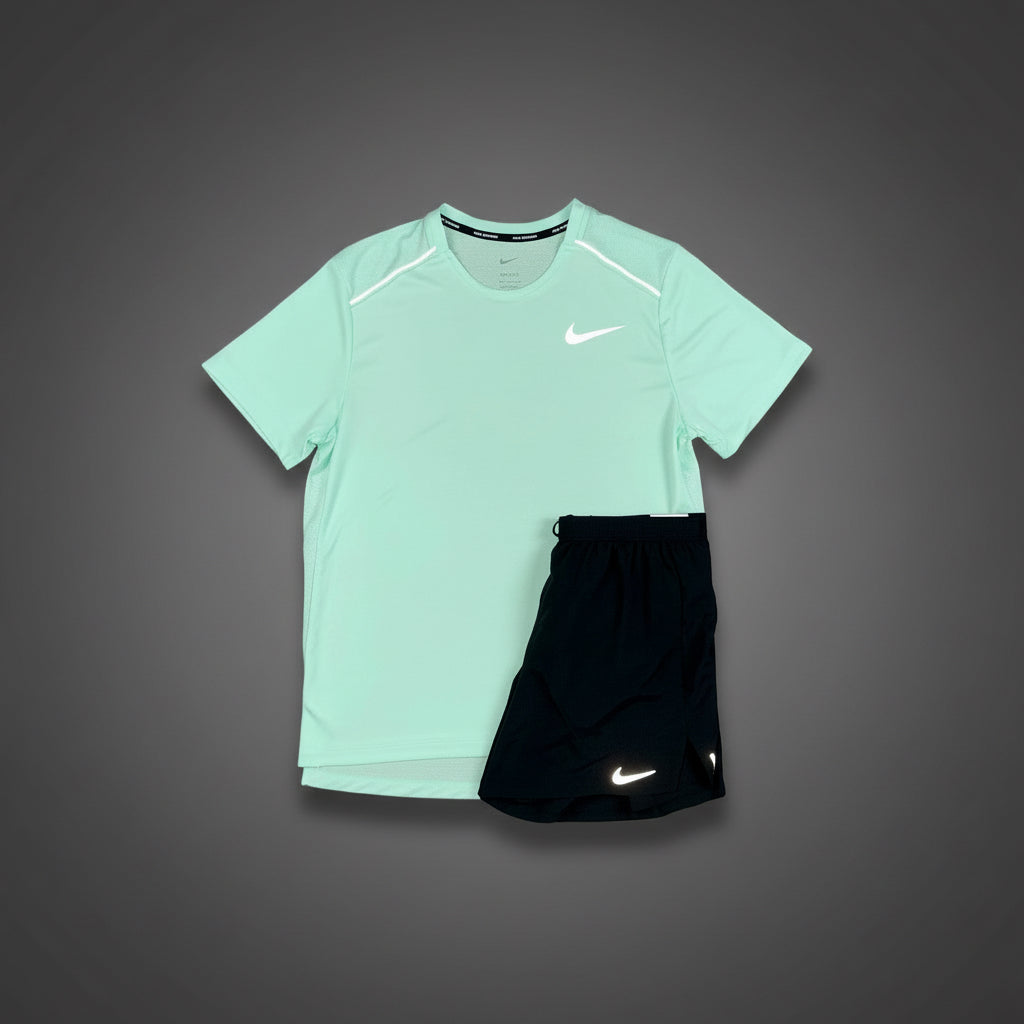 Nike Miler 1.0 Mint Foam w/ Black Flex Stride Shorts Set