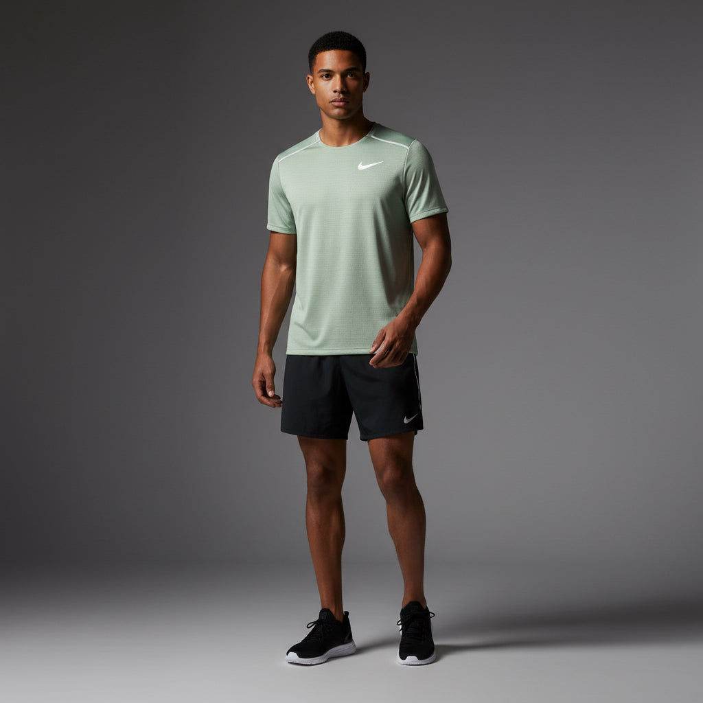 Nike Miler 1.0 Jade Green w/ Black Flex Stride Shorts Set