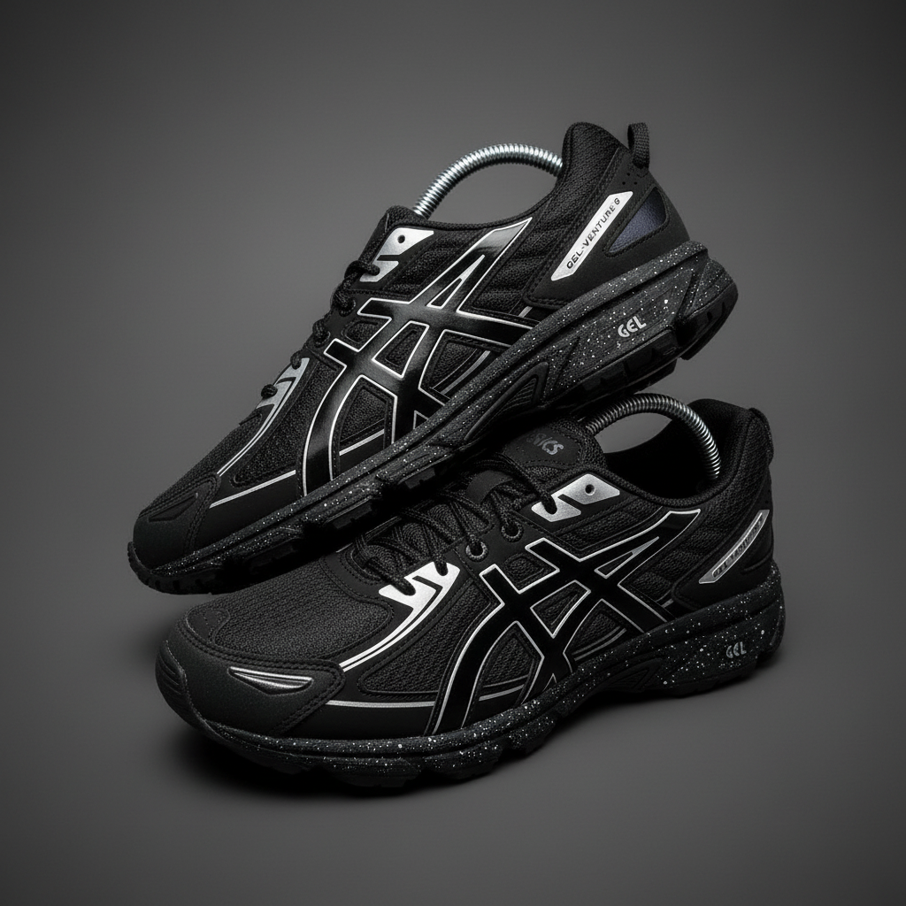 Asics Black/Silver Gel Venture 6