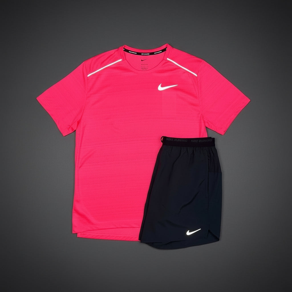 Nike Miler 1.0 Hot Punch w/ Black Flex Stride Shorts Set