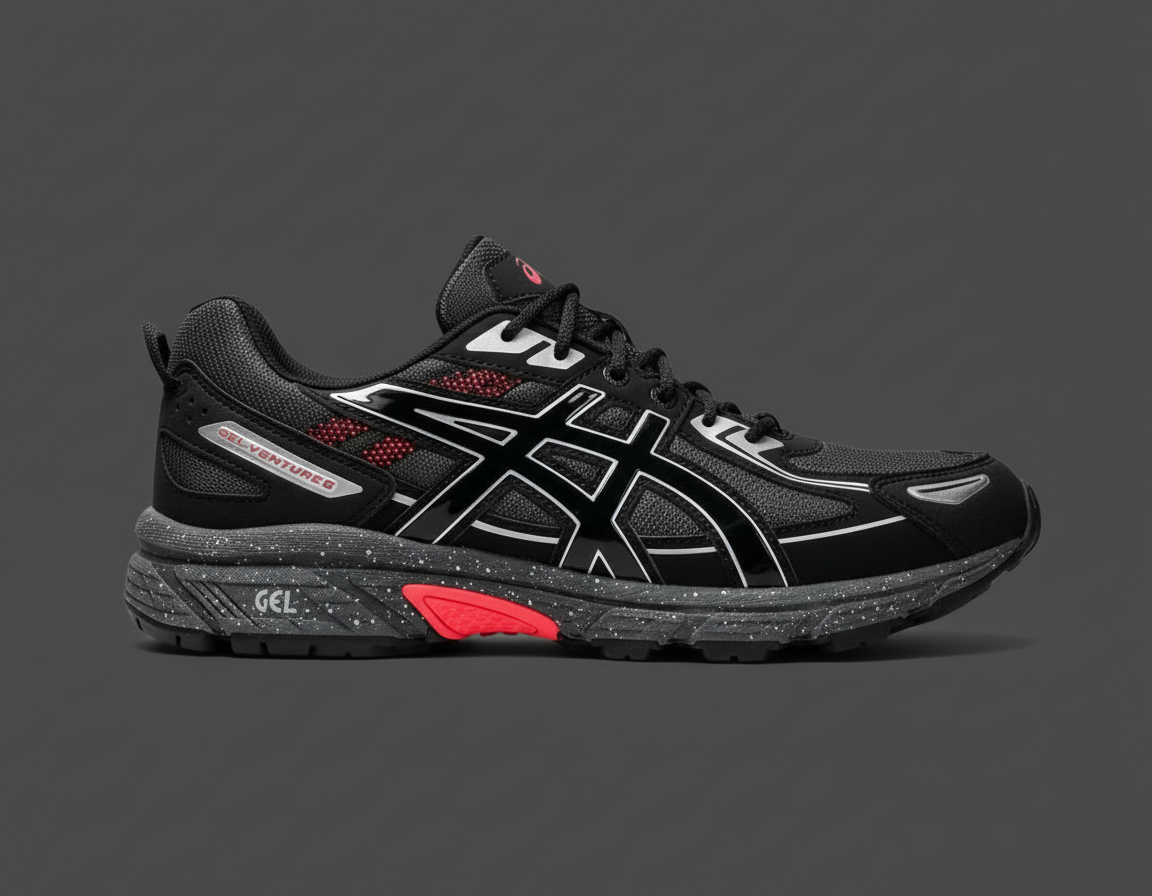 Asics Black/Red Gel Venture 6