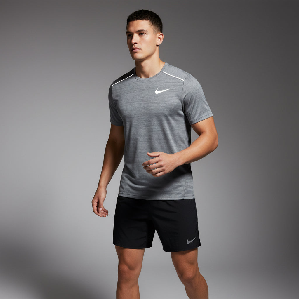 Nike Miler 1.0 Grey w/ Black Flex Stride Shorts Set