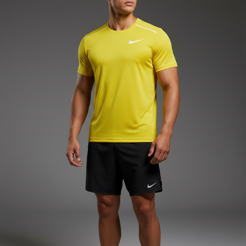 Nike Miler 1.0 Yellow w/ Black Flex Stride Shorts Set