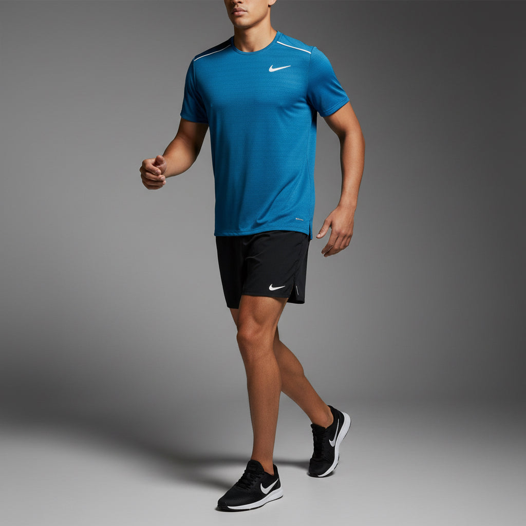 Nike Miler 1.0 Green Abyss w/ Black Flex Stride Shorts Set