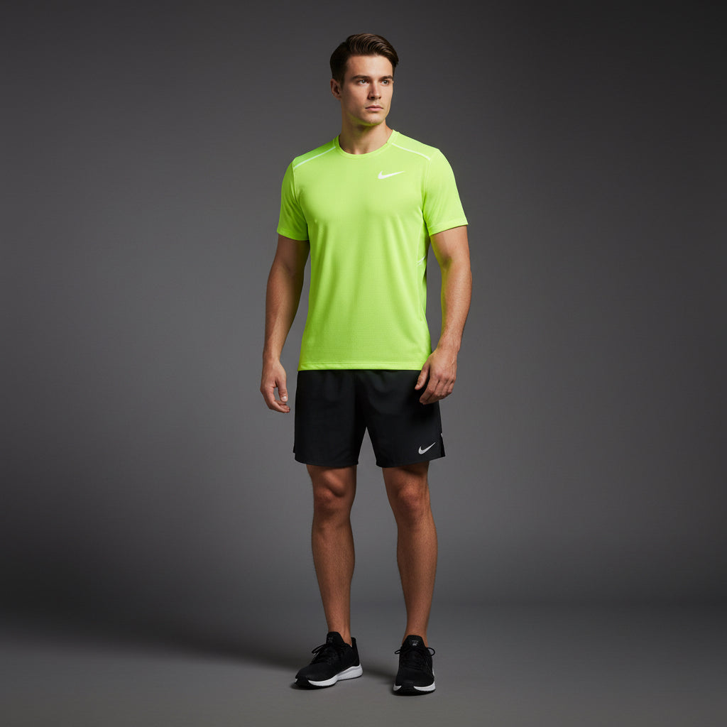 Nike Miler 1.0 Ghost Green w/ Black Flex Stride Shorts Set