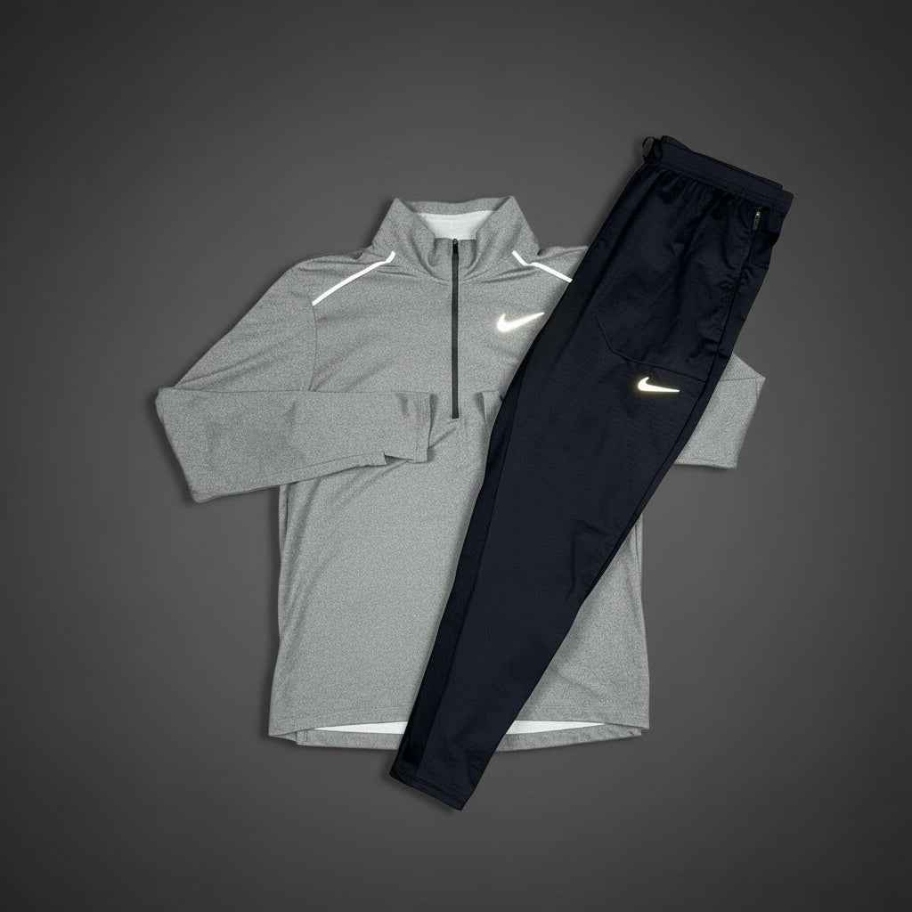 Nike Element Grey 1/4 Zip w/ Black Phenom Bottoms Set