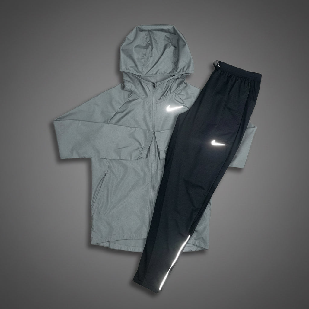 Nike Windrunner Grey Essentials Jacket Grey w/ Black Phenom Bottoms Set