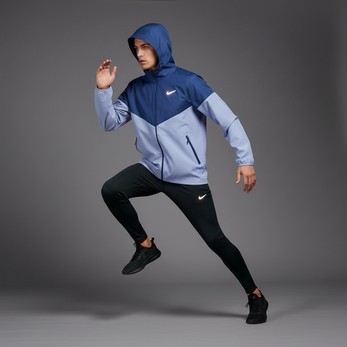 Nike Windrunner Indigo UV Jacket w/ Black Phenom Bottoms Set