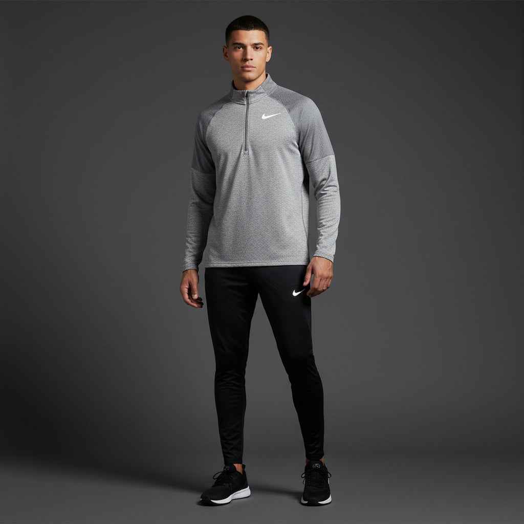 Nike Therma Grey 1/4 Zip w/ Black Phenom Bottoms Set