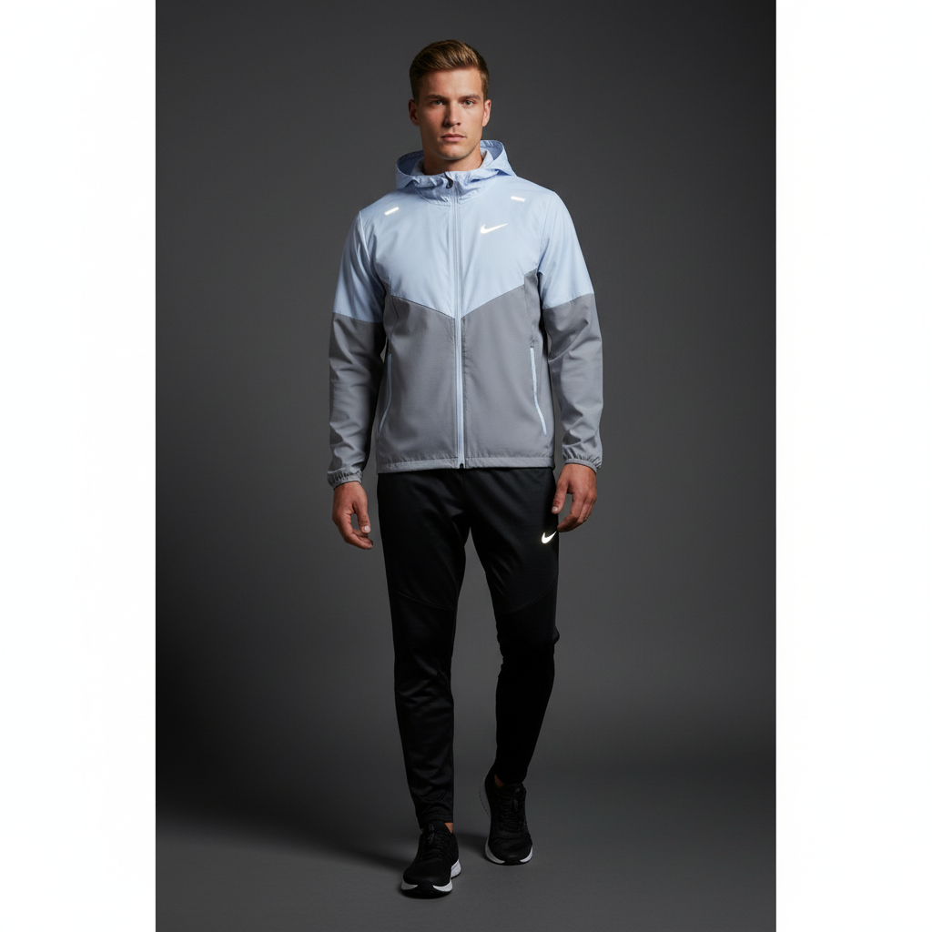 Nike Windrunner Cobalt Bliss Jacket w/ Black Phenom Bottoms set