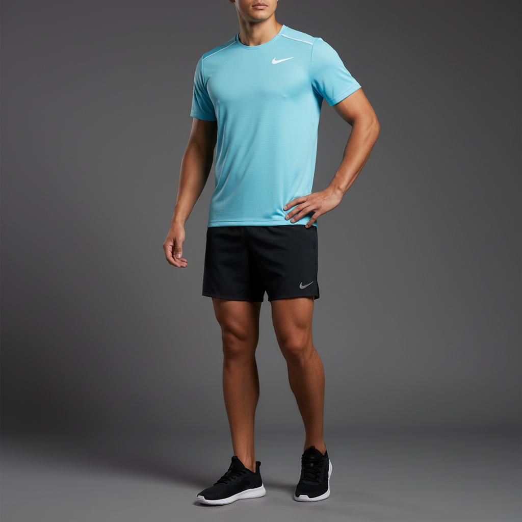 Nike Miler 1.0 Sky Blue w/ Black Flex Stride Shorts Set