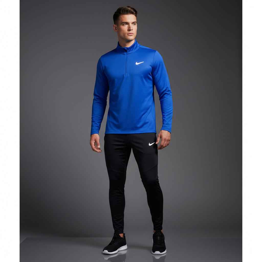 Nike Dri-Fit Blue Pacer 1/4 Zip w/ Black Phenom Bottoms Set