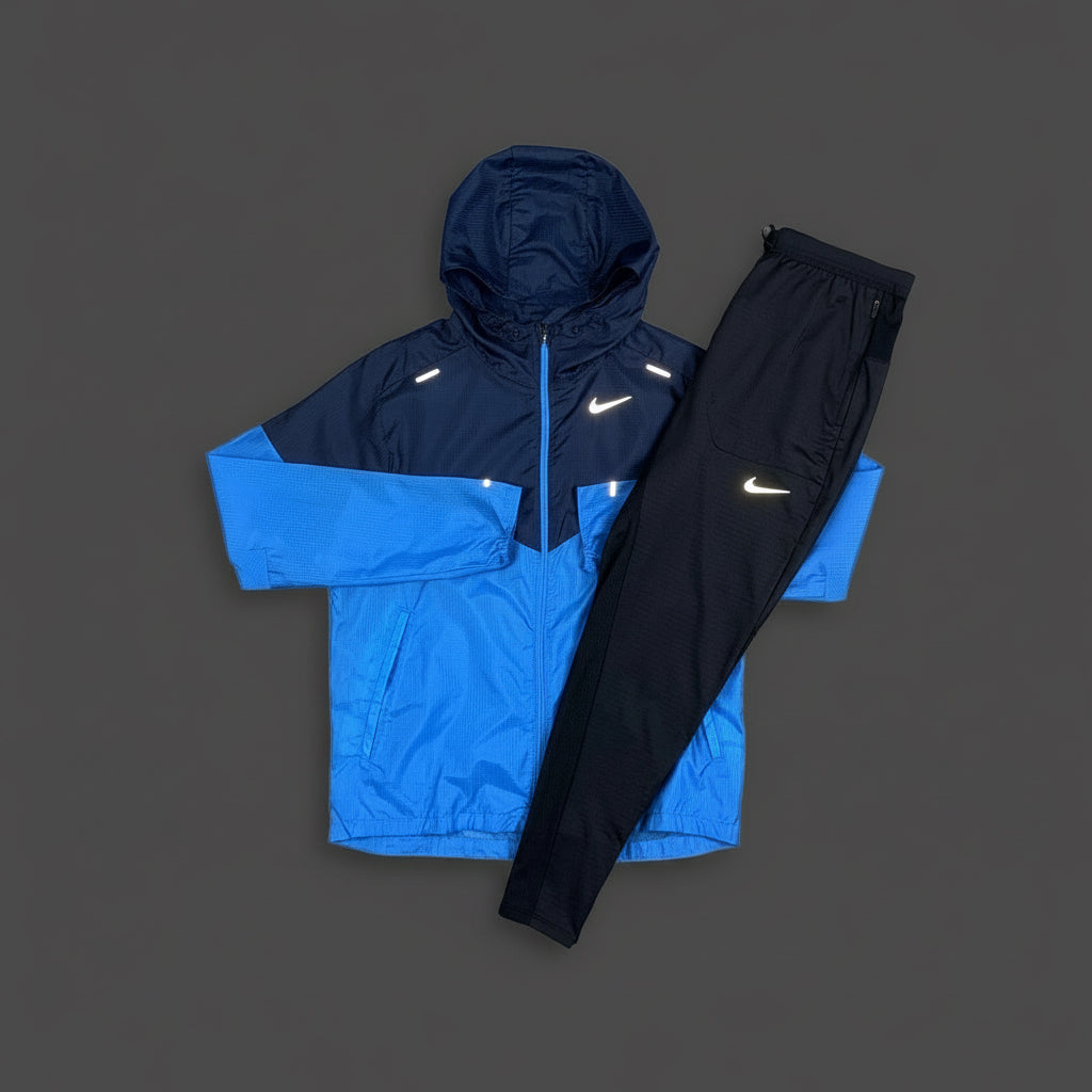 Nike Windrunner Royal Blue NK Jacket w/ Black Phenom Bottoms Set