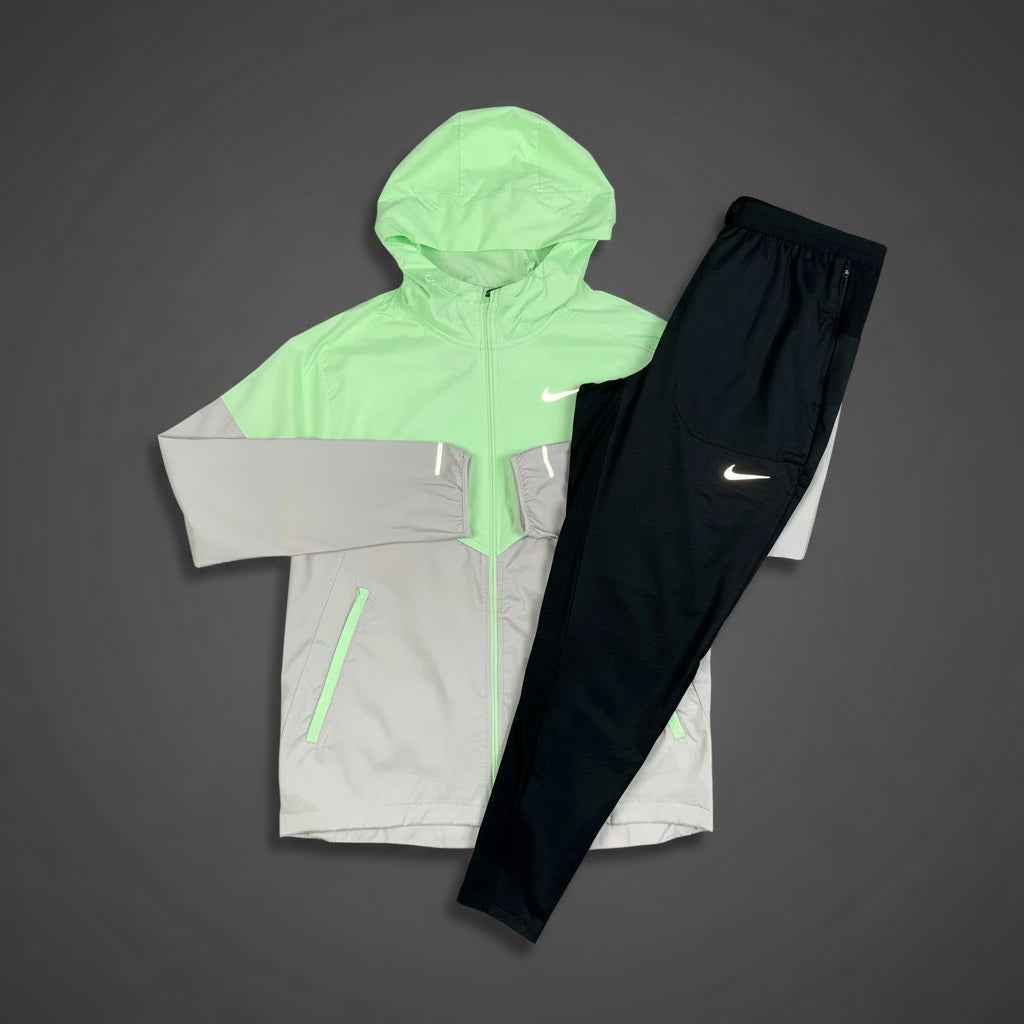 Nike Windrunner Vapour Green UV Jacket w/ Black Phenom Bottoms Set