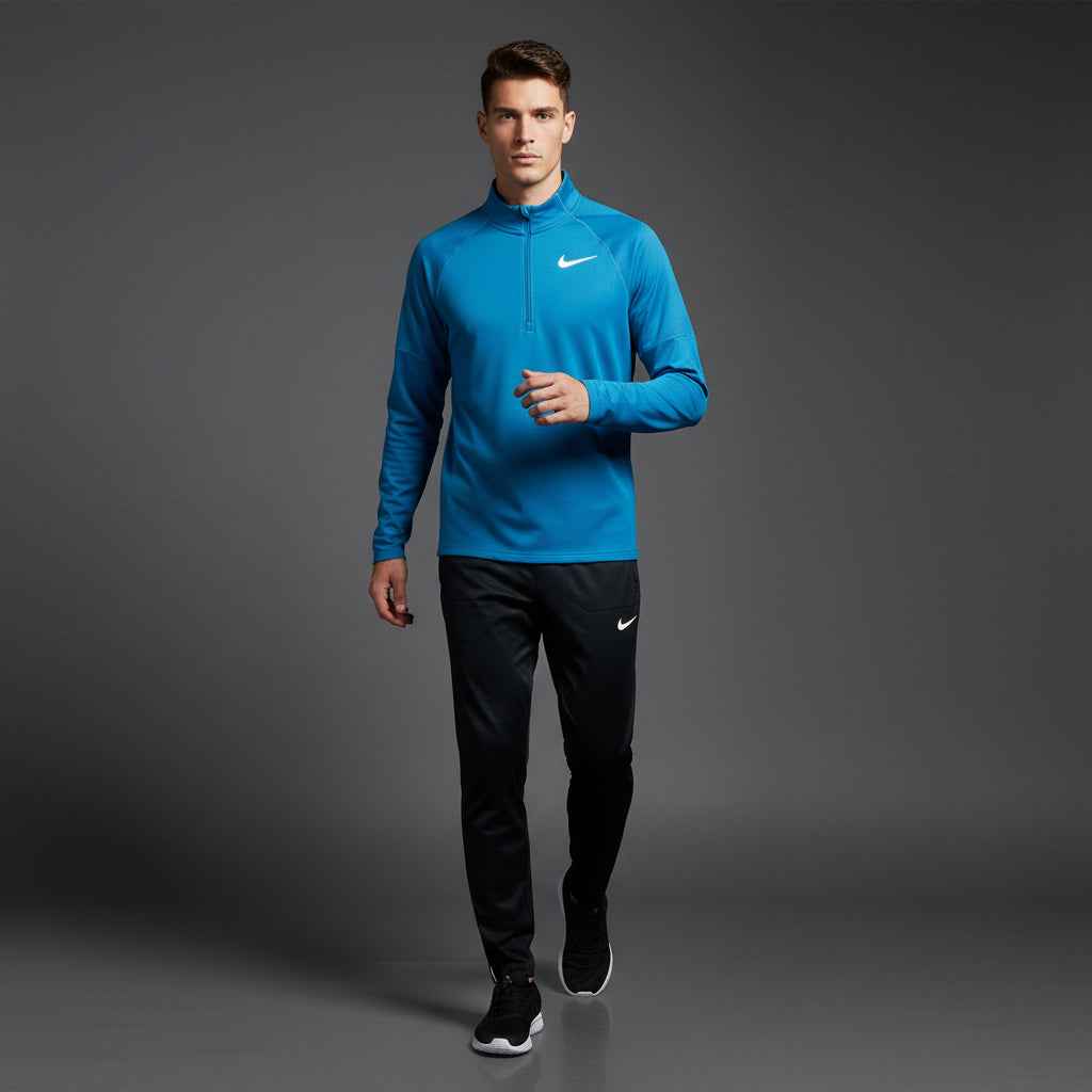Nike Therma Aqua Blue 1/4 Zip w/ Black Phenom Bottoms Set