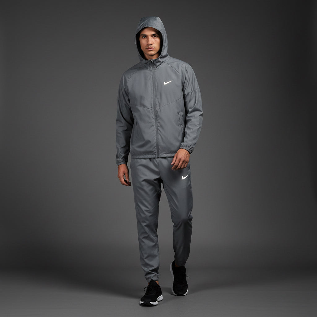Nike Windrunner Grey Repel Jacket w/ Grey Challenger Bottoms Set
