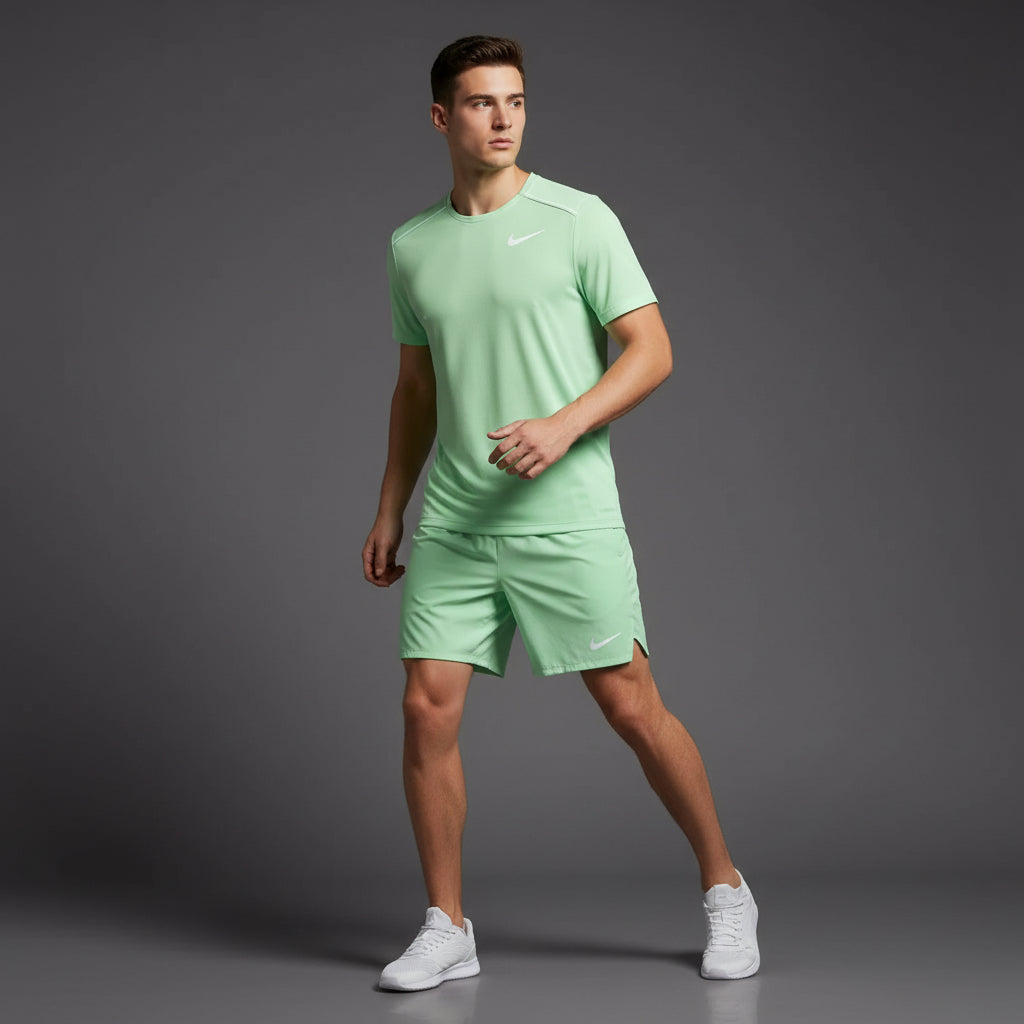Nike Miler 1.0 Vapour Green w/ Vapour Green Challenger Shorts Set