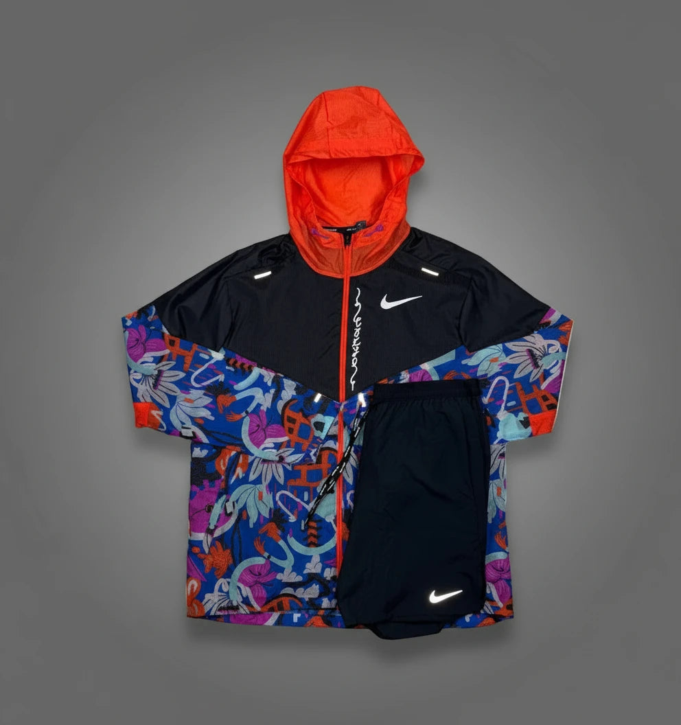 Nike Tokyo Windrunner Jacket w/ Black Flex Stride Shorts Set