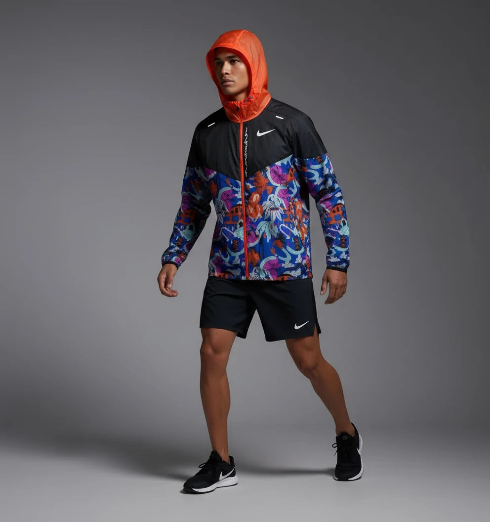 Nike Tokyo Windrunner Jacket w/ Black Flex Stride Shorts Set