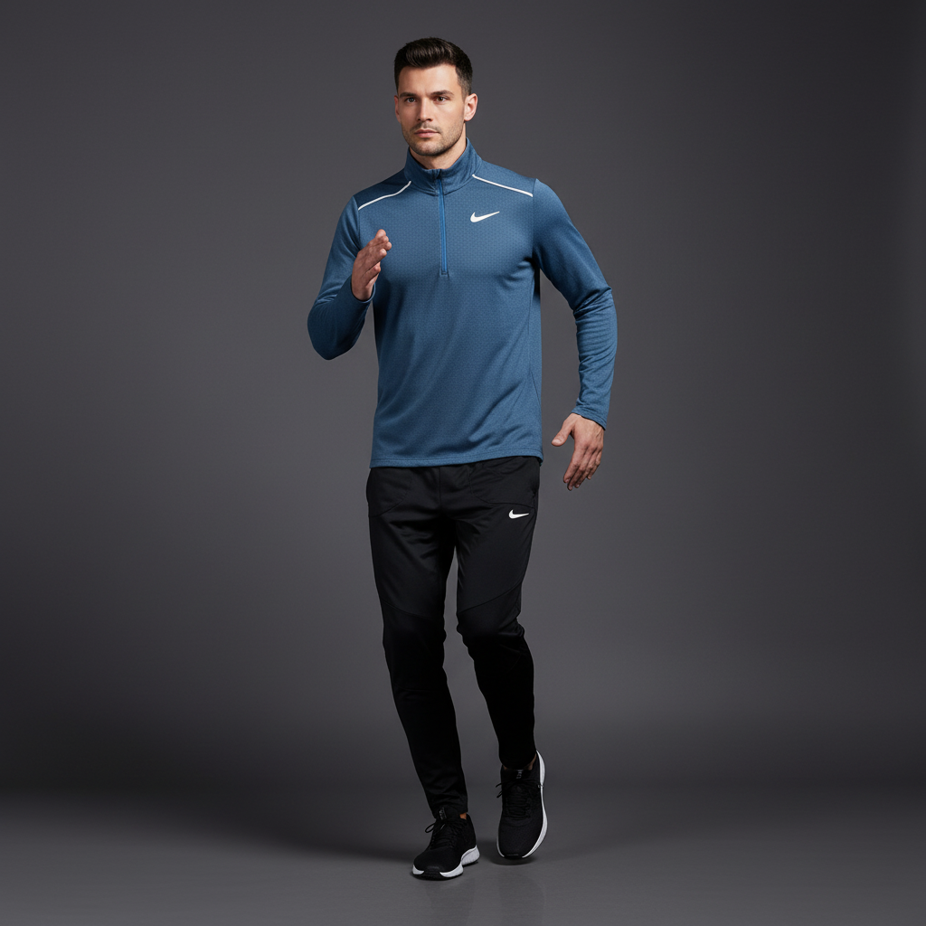 Nike Element Obsidian 1/4 Zip w/ Black Phenom Bottoms Set