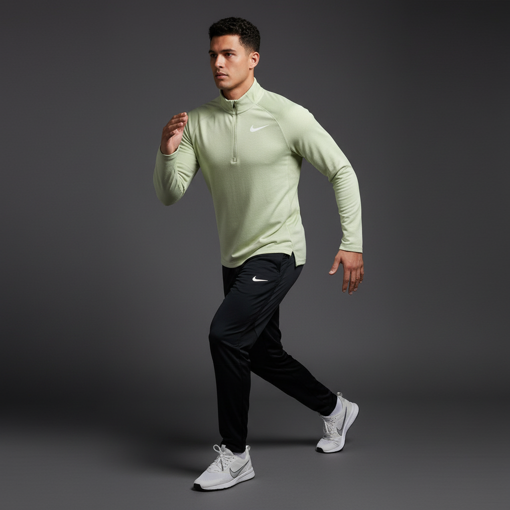 Nike Therma Olive Green 1/4 Zip w/ Black Phenom Bottoms Set