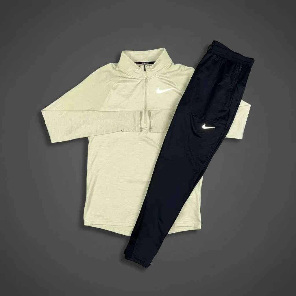 Nike Therma Olive Green 1/4 Zip w/ Black Phenom Bottoms Set
