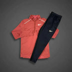 Nike Element Dark Red 1/4 Zip w/ Black Phenom Bottoms Set