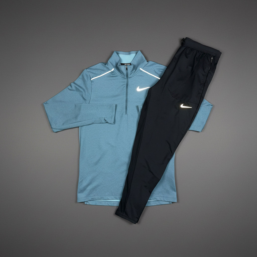 Nike Element 3.0 1/4 Zip Washed Blue & Black Phenom Pants Set